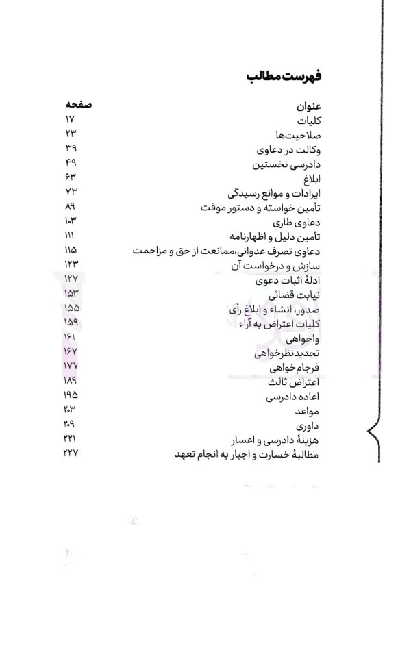 فهرست سریع خوان آیین دادرسی مدنی سید جعفری